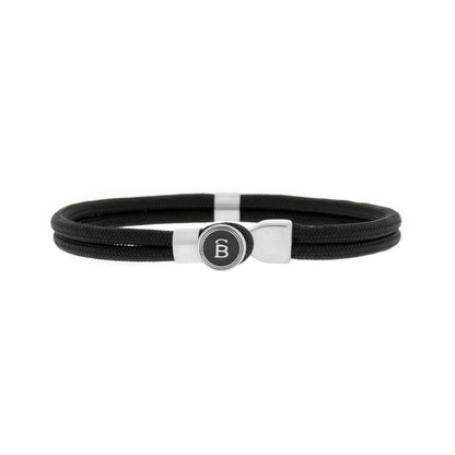 Riptide Rope Bracelet Black/Silver - STEEL & BARNETT