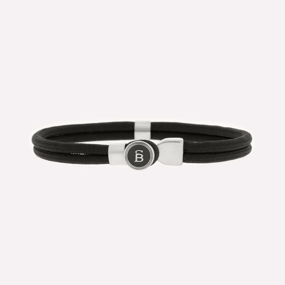 Bracelet Riptide Noir/Argent en Corde