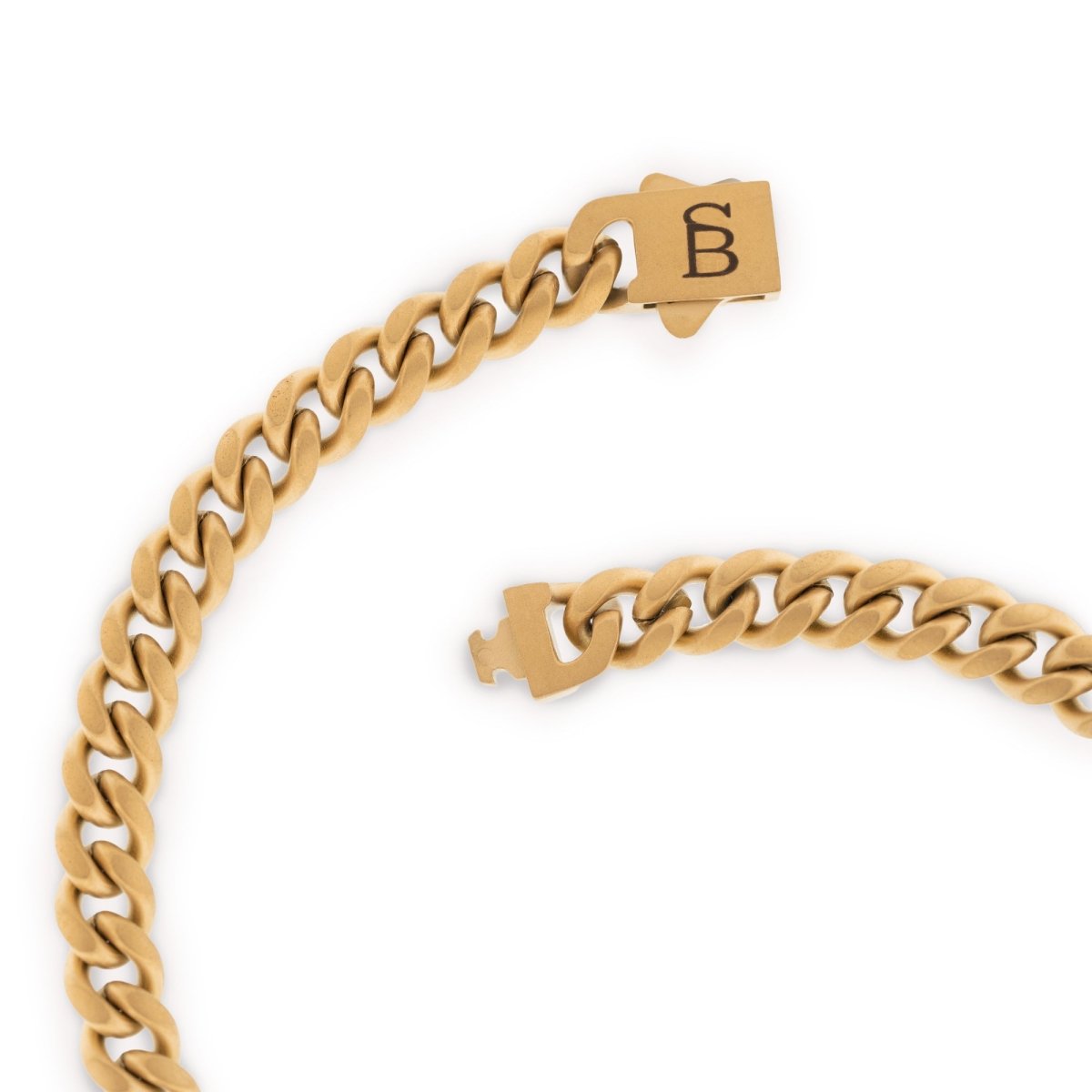 18k gold plated thin cuban link steel bracelet