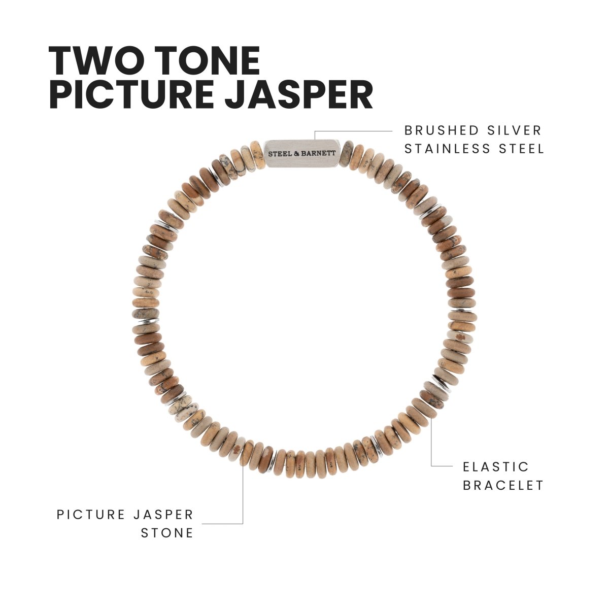 multitone disc jasper stone stacking bracelet