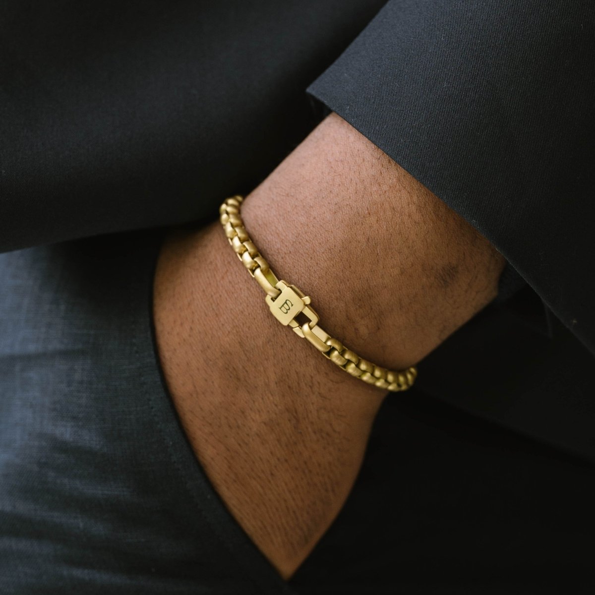 Urban Edge 5mm Box Chain Bracelet 18K Gold - STEEL & BARNETT