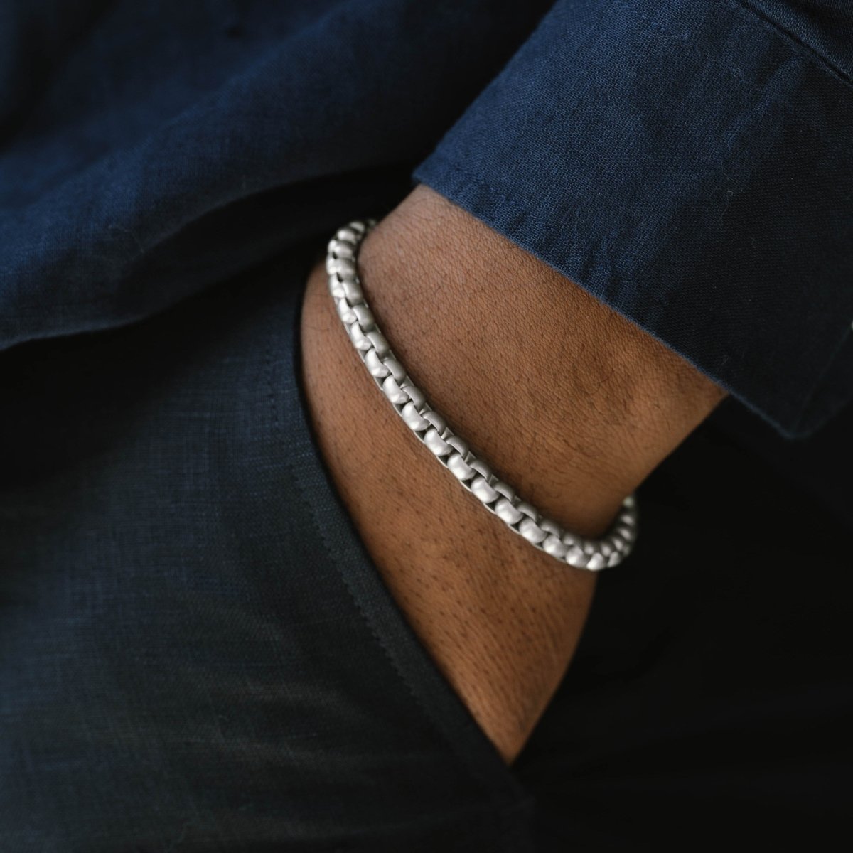 Urban Edge 5mm Box Chain Bracelet Silver - STEEL & BARNETT