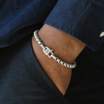 Urban Edge 5mm Box Chain Bracelet Silver - STEEL & BARNETT