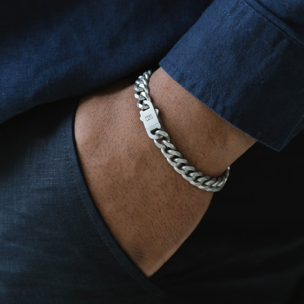 stainless steel cuban link bracelet for men