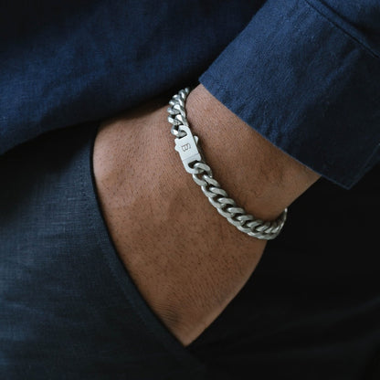 Valence Vic 8mm Chain Bracelet Silver - STEEL & BARNETT
