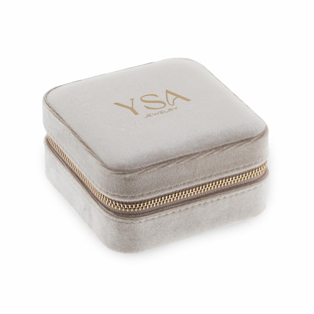 Velvet Travel Jewelry Organizer with Mirror - STEEL & BARNETT