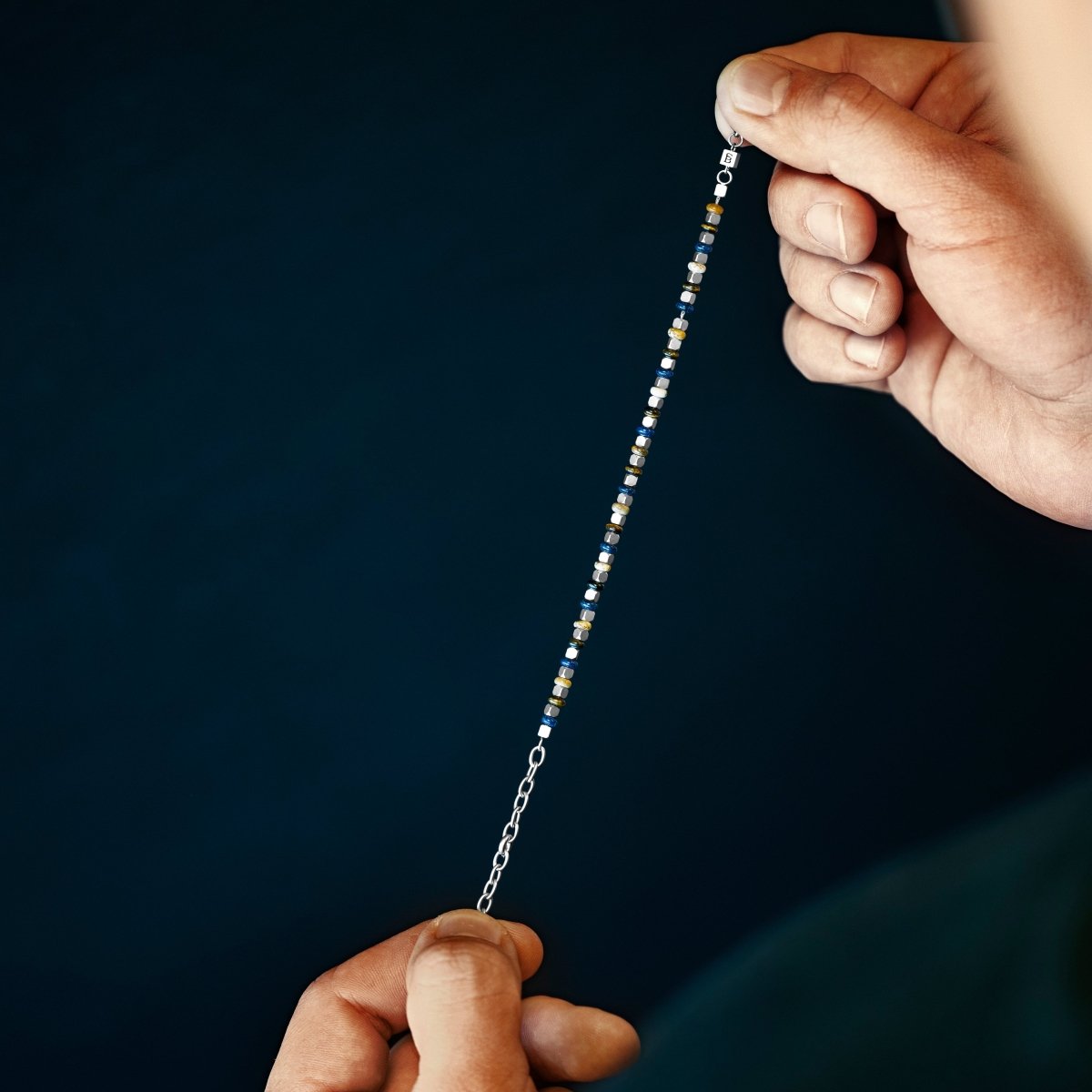 Vertex Stones Bracelet Azure Terra Adjustable - STEEL & BARNETT