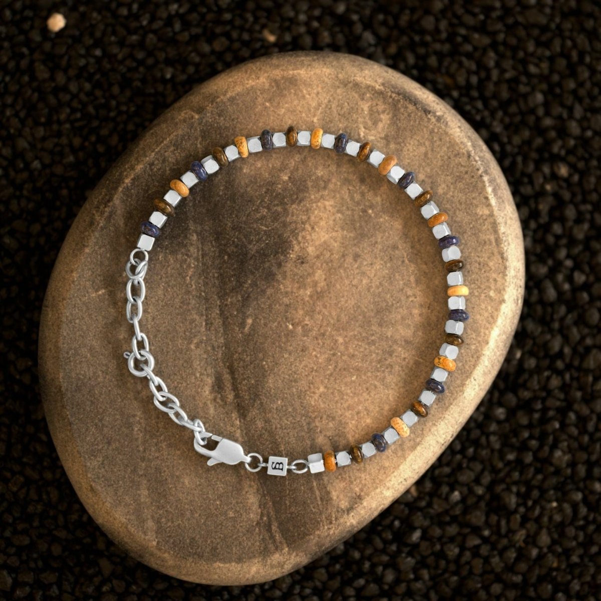 Vertex Stones Bracelet Azure Terra Adjustable - STEEL & BARNETT