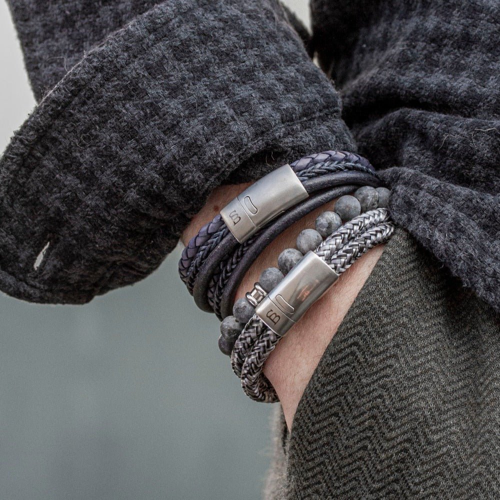 8mm matte labradorite gemstone beaded bracelet for men